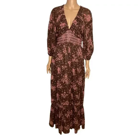 Free People NWT womens Golden Hour Maxi Dress size Small Boho Cottagecore - Picture 4 of 13